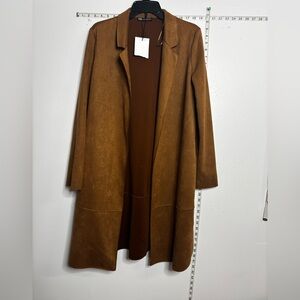 Zara Tan Suede Trench Coat